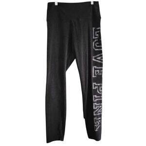 Athleisure Victoria's Secret PINK HIGHT WAIST Yoga Black Pants I Love Pink LG